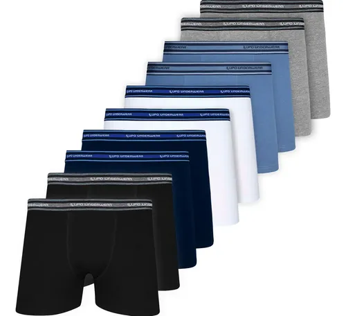 Kit 10 Cueca Boxer Lupo Algodão