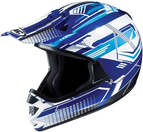 Casco Moto Motocross Hjc Cl-x5ny Para Niño Matrix Azul