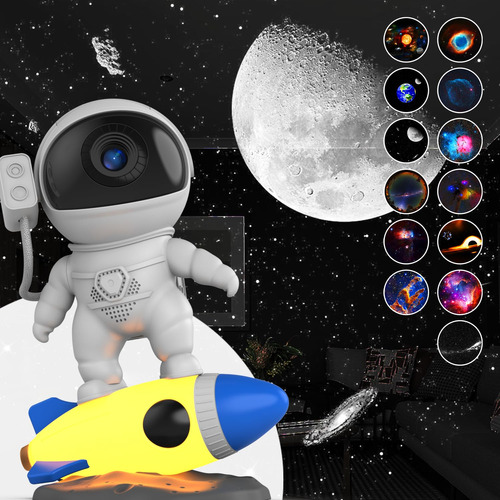 Proyector Astronauta Galaxia Con 13 Discos 4k Para Niños