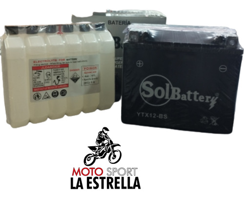 Batería Moto Ytx12-bs Solbattery 