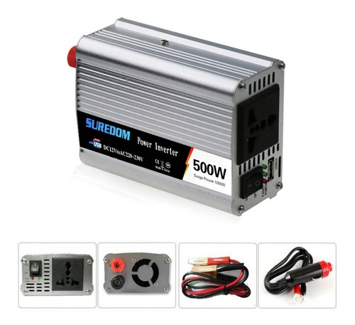 Inversor De Corriente Para Auto De 12v A 220v Usb 500w Sured