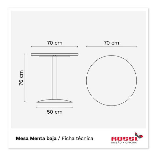 Imagen 4 de 4 de Mesa Redonda Diseño Menta Tipo Bar Base Cromada