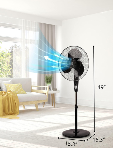 Black+decker Ventilador De Pie De 16 Pulgadas Con Control Re