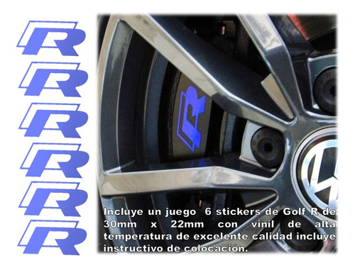 Sticker Calcomania Calipers Frenos Golf Gti Volkswagen R Gli