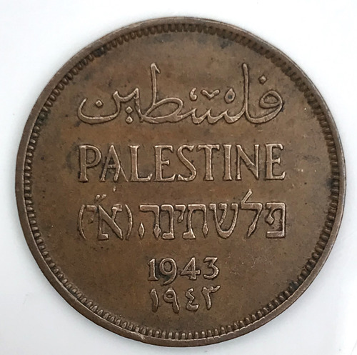 * Palestina Británica. Moneda De 1 Mil Año 1943. Km# 1 (Usado)