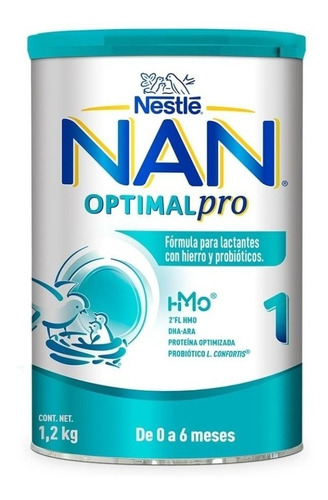 Leche de fórmula en polvo sin TACC Nestlé Nan Optimal Pro 1 en lata de 1.2kg - 0  a 6 meses