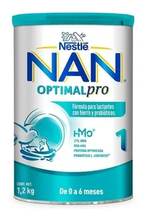 Leche de fórmula en polvo sin TACC Nestlé Nan Optimal Pro 1 en lata de 1 de 1.2kg - 0 a 6 meses
