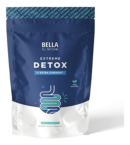 Bella All Natural Extreme Detox Tea - Limpieza Corporal, Li