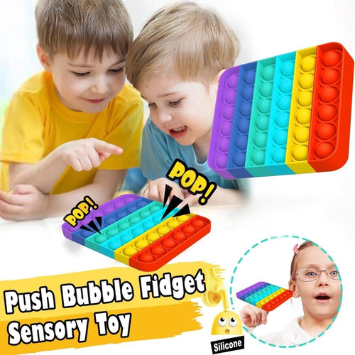 Imagen 5 de 7 de Pop It Multicolor Original Importado Anti Estres Silicona