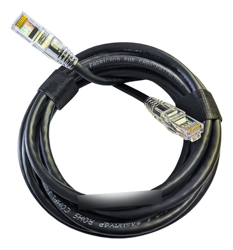 Patch Cord Cat6 Preto 3 Metros Furukawa Gigalan Rede