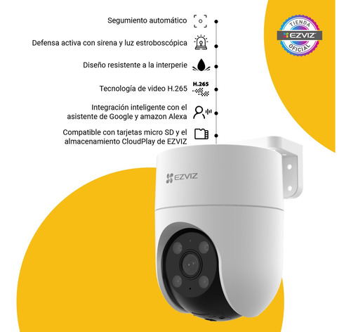 Kit 2 Camaras De Seguridad Ezviz Wifi 1080p + Sd 32gb Blanco