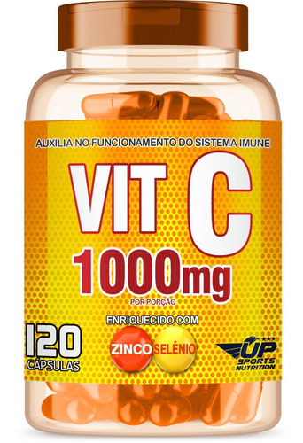 Vitamina C 1000mg Com 120 Cápsulas Up Sports Nutrition