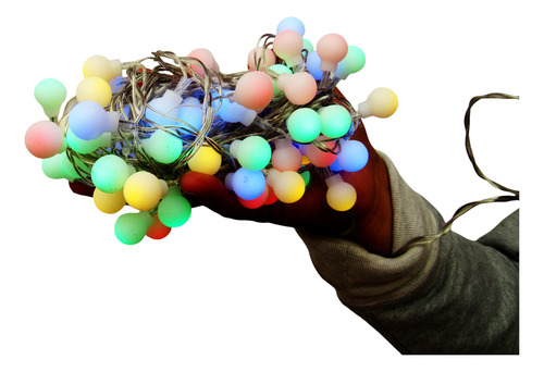 Serie De Luces Canica Pequeña 84leds 5.2mts Multicolor Luces Multicolor, Cable Transparente