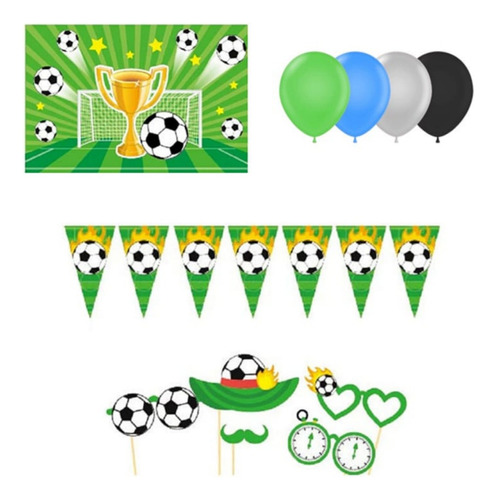 Kit 27pcs  Futbol Cotillón Fiesta Cumpleaños 