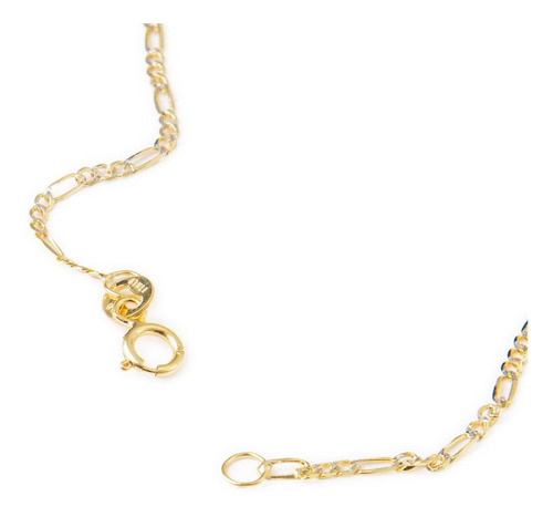 Cadena Figaro 3x1 Bitono 1.5mm 60cm Oro Italiano Solido 10k