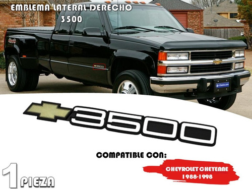 Emblema  Chevrolet Cheyenne 3500 1988-1998 Derecho