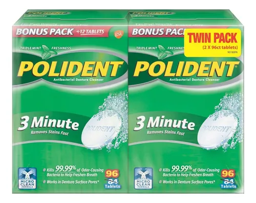 Frescura Triple Mejorada De Menta Polident Antibacterial 3
