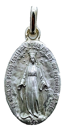 Medalla Escapulario Virgen Milagrosa Plata 925 Bautizó
