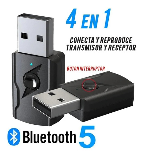 Usb Receptor De Audio Tv Bluetooth 5.0 Inalámbrico 4 En 1