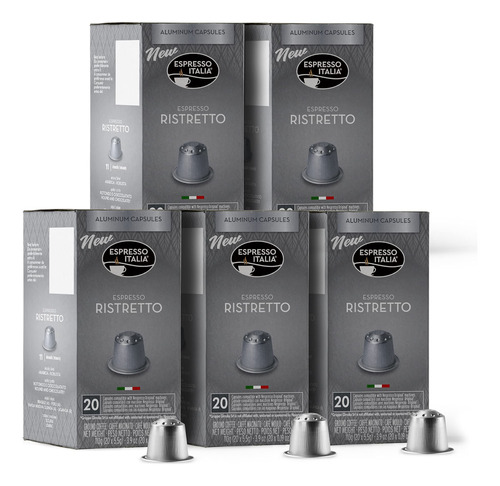 Cápsulas Compatibles Nespresso Ristretto Aluminio 100 Unidad Color
