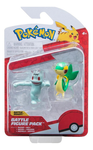 Muñecos Machop + Snivy - Pokemón - Jazwares