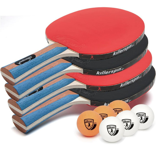 Killerspin Jetset4 Set Con 4 De Tenis De Mesa Ping Pong Y 6