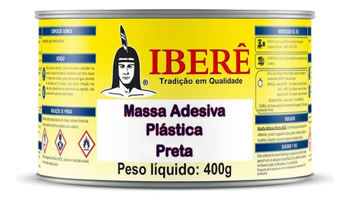 Massa Plastica Ibere 400g Preta Com Catalizador   Ib300