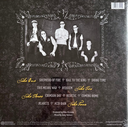 Avenged Sevenfold Hail To The King 2 Lp Gold Vinyl Versión Del Álbum Edición Limitada