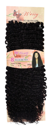 Cabelo Weng Organico Para Alongamento Em Crochet + Agulha Cor Castanho Escuro Cor 2