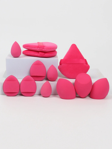 Kit 12 Esponjas Para Maquiagem Gota Chanfrada Pó Solto