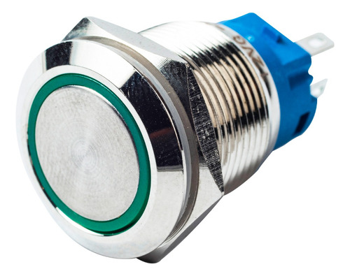 Boton Switch Momentaneo Metalico Iluminado 12v 19mm Conector