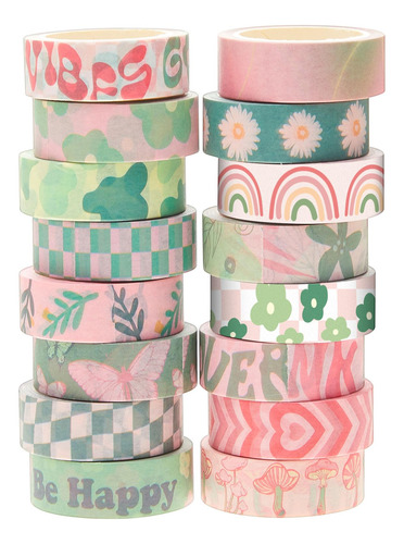 Henoyso 16 Rolls Cute Washi Tape Set, Pastel Decorative Tap.