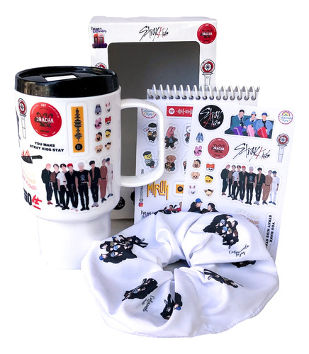 Box Stray Kids-ideal Regalo- Taza+ Scrunchie+ Anotador -kpop