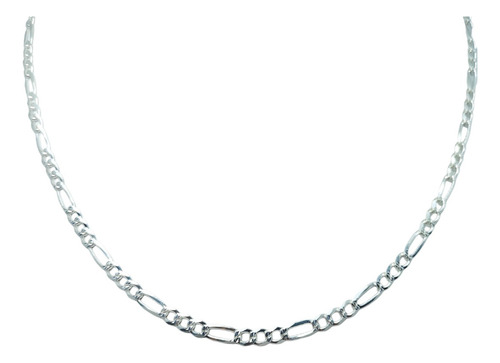 Cadena Fígaro 60cm-4mm Plata Italiana 925