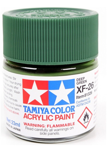 Pintura Acrilica 23ml Xf26 Deep Green By Tamiya # Xf26