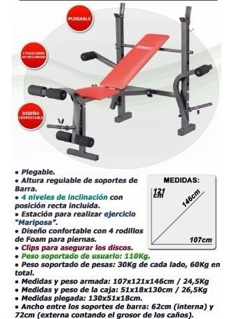Imagen 4 de 9 de Banco De Pesas Arg 140 Randers Mundo Gym