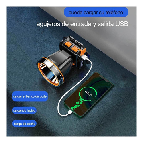 D Lampara Tipo Minero Recargable Lamparas De Caceria