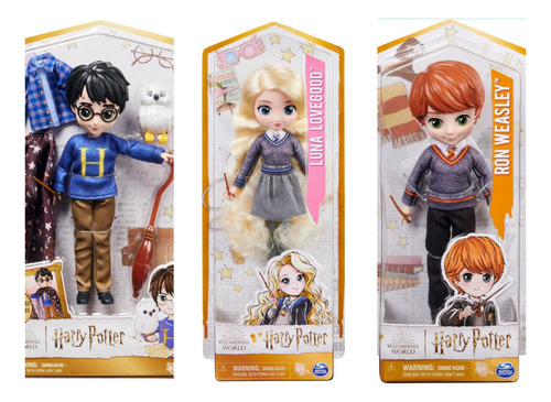 Set 3 Muñecos Saga Harry Potter Wizarding World