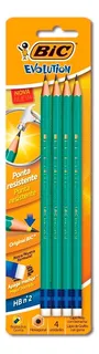 Lápiz hexagonal Bic Evolution Hb No. 2, negro, 4 onzas