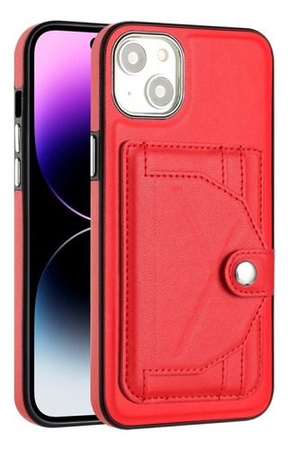 Funda De Teléfono Anticaída De Cuero Pu For iPhone