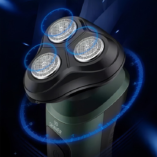 Barbeador Elétrico Impermeável Shave 9d Razor Green Cor Gray