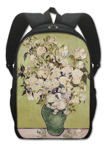 Van Gogh Art Starry Night Mochila Con Estampado De Almendras