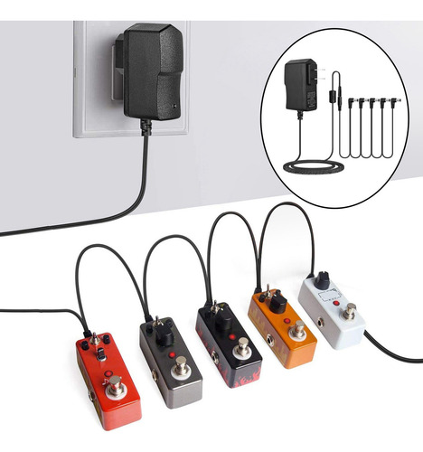 W Cable Adaptador De Corriente De 9 Efectos De Guitarra,