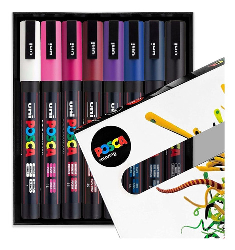 Posca Colorear Pc-3m Midnight Tono  Juego 8 Caja Regalo