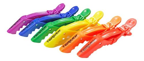 Set 6 Pinzas Termix Pride De Plastico Colores Peluqueria