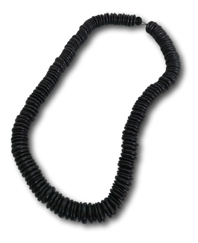 Imagem 1 de 4 de Colar Masculino Disco Coco Preto Fef. 1410