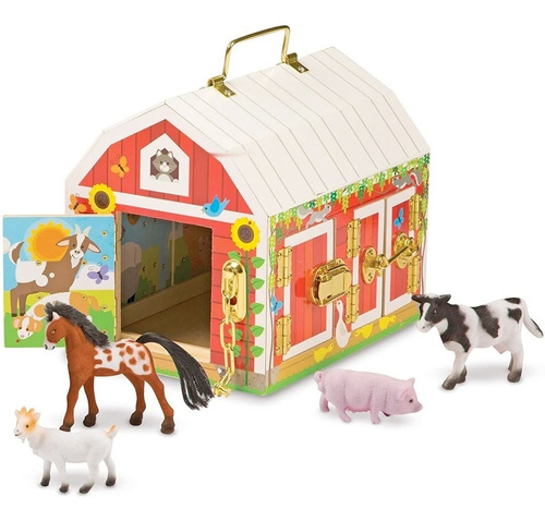 Granero De Madera Con Pestillos Con 4 Figuras Melissa & Doug