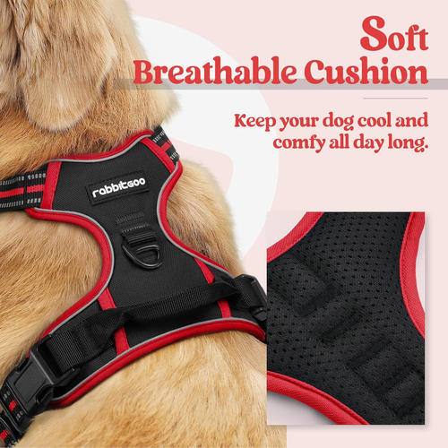 Arnés Para Perro Rabbitgoo, Sin Tirones, Ajustable, Talla L
