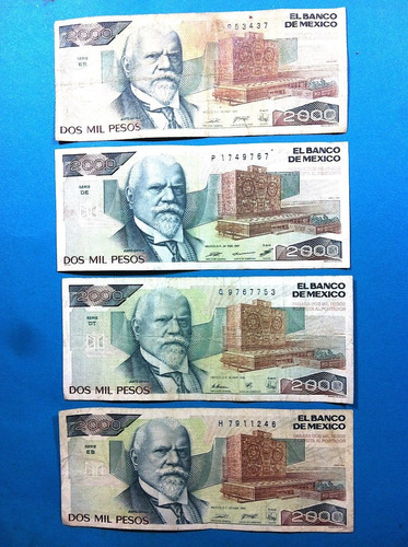 Billetes Justo Sierra 2000 Pesos Lote