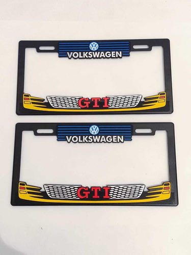 Par Porta Placas Genérico Volkswagen Gti Amarillo 